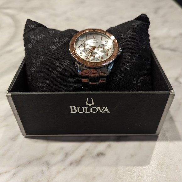Bulova Women silver and rose gold two tone Watch - Picture 3 of 8